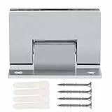 Greensen Industrielles Edelstahl Scharnier für Glastür, 90 Grad, Automatisches Türscharnier, 8-10mm Glas, Duschtürscharnier mit Schrauben, Glastürschrank, Poliert, Silber