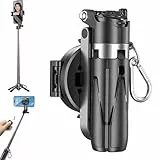 4 in 1 Multifunktionaler Magnetischer Selfie-Stick, Growalleter Tragbarer Quadruped-Ständer Mini-Taschen-Selfie-Stick, 360° Drehung, für iPhone/Android, Videoaufnahme & Vlogging