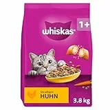 WHISKAS Trockenfutter für ausgewachsene Katzen 3,8kg mit Huhn