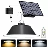 AGOTD Solar-hängeleuchte,solarlampen für außen hängend mit Fernbedienung,dimmbare/zeitgesteuerte Solarlampe,große Batteriekapazität und IP65 wasserdicht, Solar Licht mit 5M Kabel für Innen/Außen