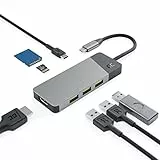 Green Cell Connect USB C HUB 7-in-1 USB-C Multiport Adapter mit USB Typ-C auf HDMI 4K, USB-C 85W, SD, TF, 3X USB 3.0 Power Delivery für MacBook Pro, Air, Dell XPS, Lenovo Thinkpad, HP Laptops Mehr