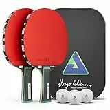 JOOLA Hugo Calderano Edge Tischtennis Set - 2 Tischtennisschläger + 3 Tischtennisbälle + Tischtennishülle - 6-teilig