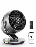 Dreo 28dB Leiser Smart Tischventilator für Schlafzimmer Büro, Ventilator mit Fernbedienung Kühlung 21M Windentfernung 4-Geschwindigstufe 5 Modi 12H Timer 90° Auto 120° Manuell oszillierend, Lynx S