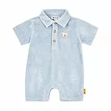 Steiff Spielanzug EU Größe 56 chambray blue, Baby Einteiler, Baby-Body ideal für den Alltag, Strampler Einteiler, weicher und bequemer Spielanzug, waschmaschinenfest