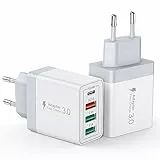 40W USB C Ladegerät, Schnellladegerät 2 Pack USB C Handy Ladegerät 4 Port USB Netzteil für iPhone 16/15 Pro Max, 14/13/12/11, XS/XR/X, iPad, Samsung, Google, Tablet, Android