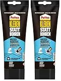 Pattex Montagekleber Kleben statt Bohren Wasserresistent, Kraftkleber für innen & außen, universell einsetzbarer Baukleber, Kleber mit hoher Festigkeit, 1 x 340g (Packung mit 2)