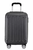 BEIBYE- Hartschalenkoffer Koffer Trolley Rollkoffer Reisekoffer Zahlenschloß 4 Zwilings-Rollen (Black, Small-55cm)