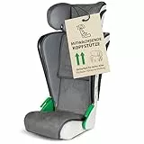 WALSER Auto Kindersitz Noemi, extra schmaler Reisekindersitz (3-8 Jahre) 100-135 cm, klappbare Sitzerhöhung Auto Kinder, ECE R129 Sitzerhöhung waschbar, Autositz Größe 57x46x22 cm Anthrazit