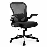 ALPHA HOME Bürostuhl Ergonomischer Schreibtischstuhl mit Lendenwirbelstütze, Höhenverstellbar, Bürostühle aus Netzgewebe mit Hochklappbaren Armlehnen, Schwingende Rückenlehne für das Home Office