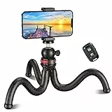 CIRYCASE Flexibler Handy Stativ, Mini Selfie Stick Stativ für Smartphone mit Kabelloser Fernbedienung, 360° Drehbar Tragbarer Kamerastativ Halterungen Handykamera Kompatibel mit iPhone, Galaxy, Kamera