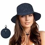 Durio Regenhut Damen Wasserdicht Fischerhut Damen Herren Anglerhut Bucket Hat Sonnenhut Faltbar Tragbar Outdoor Sommerhut Marineblau