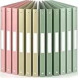 ACROPAQ - 12 x Ringbuch A4 - Mit 4 Ringen, Mit Rückenetiketten, Rückenbreite 2,5 cm, Erde, Natur Farbkollektion - Ringhefter, Ringordner, Ordner A4 Schmal, Ringmappe A4, Schulordner