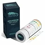 RUNBO 7 in 1 Aquarium-Teststreifen - 150 Stück Aquarium-Test-Set für Süßwasser Fischteich genaue Prüfung der Gesamthärte Gesamtalkalität Karbonat-Nitrat Nitrit Cl2 pH