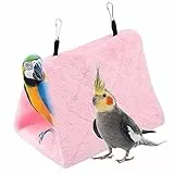 TOPINCN Pfingstrose Papagei Hängematte Vogelnest Warme Weiche Plüsch Hängematte Hängen Käfig Zelt Winter Warme Bett Haustier Spielzeug Baumwolle(S-Rosa)
