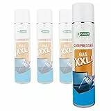 D.RECT Druckluftspray 4x600ml | Air duster PC Reinigungsset Reinigungs Spray Cleaner | Druckluftreiniger Für Die Reinigung Von Tastatur, Computer, Kamera, Handy