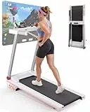 Superun Laufband für Zuhause Klappbar, Übergroße Laufband mit Steigung Breite Lauffläche 112 * 42 cm bis 16 km/h, Sicherer Max 158 KG mit APP und Trainingskursen-gp