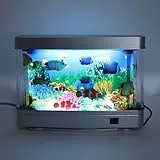 ciciglow Künstliches Aquarium, Small-Aquarium, Künstliches Aquarium, Dekorative Lampe, Künstliches Aquarium, Aquarium-Lampe, Weißes Licht, Tastensteuerung für Kinder,
