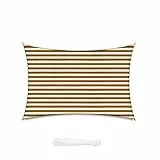 Sekey Sonnensegel 3.66x4.88m, Sonnenschutz, Rechteckig HDPE-Kunststoff, Winddicht Wasserdurchlässig UV-beständig Atmungsaktiv Reißfest, für Balkon Garten, Braun-gelb gestreift