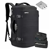 Tzowla ReiseRucksack Laptop Handgepäck Rucksack 40l für Damen und Herren,Fluggenehmigung,Großes Fassungsvermögen,Anti-Diebstahl-Rucksäcke Wasserdicht mit USB-Anschlus für 17,3 Zoll Notebook-Schwarz