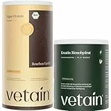 VETAIN Kraftsport Set – Veganes Protein Vanille (600g) + Kreatin Monohydrat Pulver (250g) – hochdosiert - vegan & ohne unnötige Zusätze – produziert & laborgeprüft in Deutschland