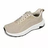GemChve Slip On Sneaker Herren Damen Breite Zehenbox Laufschuhe Atmungsaktive rutschfeste Sportschuhe Komfortable Walkingschuhe für Laufen, Freizeit und Outdoor Khaki 43 EU