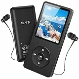 AGPTEK 64GB MP3 Player Bluetooth 5.3, Tragbarer Player mit Lautsprecher, 40 Stunden Akkulaufzeit Musikplayer mit 1,8 Zoll Bildschirm, UKW-Radio, TF-Karte bis zu 128GB, Schwarz