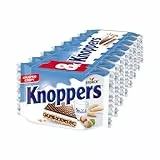 Knoppers – 8 x 25 g – Gefüllte Waffelschnitten mit Milch- und Nougatcreme, Haselnüssen und Kakao