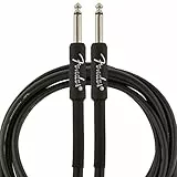 Fender Professional Series Gitarrenkabel, Hochwertiges Instrumentenkabel für E-Gitarre, Bass und Studio, Robuste Verarbeitung für klaren Sound, 3m, Gerade, Schwarz