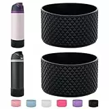 WK IEASON 2Pcs Silikon Wasserflasche Boot für Owala 24oz, schützende Flasche unten Abdeckung Basis für Owala FreeSip Twist und Flip Flask Flaschen (Diamantschwarz,24OZ)