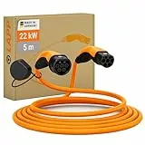 Lapp Mobility Helix Typ 2 Ladekabel 22 KW/Selbstaufrollend / 32 A / 3-Phasig/E-Auto Ladekabel/Mode 3 / 5m, Orange