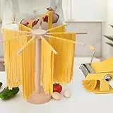 Nudeltrockner Nudelständer Pastatrockner Klappbar Holz mit 9 Abnehmbar Arme für bis zu 4.5 kg mit Sockel Faltbar Wiederverwendbar Spaghetti Trockner für Pasta Nudeln