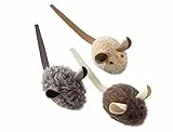 Nobby Plüschmaus mit Lederschwanz, klein, 6 cm, 1 Packung (1 x 3 Stück)