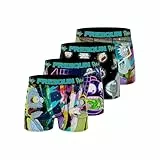 Boxershorts Herren Rick and Morty, Unterhosen Männer, Besorgt, Weich (4er Pack), Grün, XL