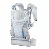 Infantino StayCool 4-in-1 Babytrage, Ergonomisches Design, mit Praktischem Aufbewahrungsfach, Geeignet für Neugeborene und Kleinkinder 3,63–18,14 kg, Grau