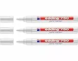 EDDING 750 Lackmarker 3er Sparpaket | 9 Farben & Sortierte zur Auswahl! (3er Set, weiß)