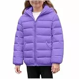 KODMNSW Steppjacke Leichte Kinder Mädchen Daunenjacke Warmer Winterjacke mit Kapuze Jungen Pufferjacke Winterparka Puffer Jacket Winter Outdoorjacke Mantel für Frühling Herbst Winter Lila 140