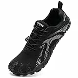 WateLves Barfuss Schuhe Damen Barfußschuhe Herren Minimalistische Traillaufschuhe Leichte Atmungsaktiv Walkingschuhe Fitnessschuhe(Klassiker Schwarz,44EU)