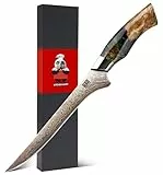 SHAN ZU Japanisches Ausbeinmesser 7 Zoll – 33 Lagen Kupfer & Damaststahl Profi Filetiermesser Für Fisch Ultrascharfes Küchenmesser Mit Ahornholzgriff