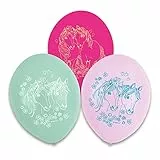Amscan 9911595 - Latexballons Pretty Pony, 6 Stück, Größe circa 22,8 cm, Luftballons mit Motiven, Dekoration, Kinder-Geburtstag, Karneval, Motto-Party