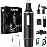 Nasenhaartrimmer Herren, 3 in 1 Nasenhaarentferner und Ohrhaarschneider, USB Wiederaufladbar Ohrhaarschneider mit PrecisionTrim-Technologie, Doppelschneideklingen, IPX7 Wasserdicht, Einfache Reinigung