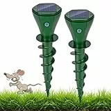 Glovios Maulwurf Vertreiber Solar Maulwurfschreck Ultraschall Maulwurfvertreiben Wühlmausschreck Wasserdicht IP65 Maulwurfbekämpfung für Garten Rasen