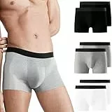 Falechay Boxershorts Herren 6er Pack Unterwäsche Baumwolle Sportunterhosen für Herren Unterhosen Männer Ohne Kratzenden Zettel Boxer Shorts Sport Unterhosen Schwarz-Weiß-Grau L