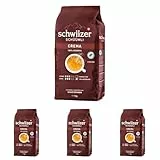 Schwiizer Schüümli medium_roast, Crema Ganze Kaffeebohnen 1kg - Intensität 3/5 - UTZ-zertifiziert (Packung mit 4)