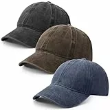 Utensilsto 3 Stück Baseballkappe Für Herren Und Damen, Verstellbar Baumwolle Baseball Cap Vintage Unisex Basecap Sonnenhut Sportkappe Für Outdoor Sport Leisure Reisen, Kaffee, Schwarz, Marineblau