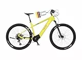 FISCHER E-Mountainbike MONTIS 8.0i, Elektrofahrrad für Damen und Herren, RH 43 cm, Mittelmotor 90 Nm, 36 V Akku, Gelb