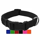 DEY - Premium Hundehalsband Air Mesh | Verstellbar | für Kleine, Mittelgroße u. Große Hunde | viele Farben u. Größen | Halsband Hund Katzen | Hunde-Halsbänder | Welpen-Halsband | Schwarz, S