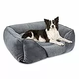 FURTIME Hundebett Mittelgroße Hunde, Hundekorb Waschbar Flauschig, Anti-Angst Hundebetten Bequem, rutschfeste Hundekörbchen für Mittelgroße und Kleine Hunde, 63x53x20cm
