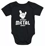 MoonWorks® Kurzarm Baby Body My First Metal Shirt Hardrock Heavy Metal Bio-Baumwolle schwarz 6-12 Monate