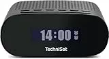 TechniSat TECHNIRADIO 50 - Kompakter Radiowecker (DAB+, UKW Wecker mit großem LC-Display, Dual-Alarm, Kopfhöreranschluss, 1 Watt, USB-Netzteil) schwarz