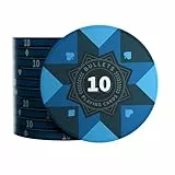 Bullets Playing Cards, Keramik Poker Chips Paulie mit Werten, 25er Rolle (Blau, 10er)